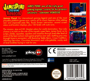 James Pond - Codename Robocod (USA) box cover back